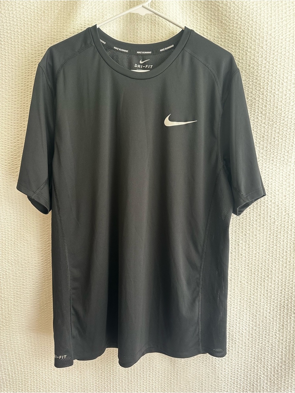 Nike Dri-FIT Black Short Sleeve Tee Crew Neck Athletic T-Shirt Gym Size XL